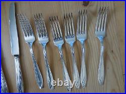 Vintage 1847 Rogers Brothers Art Deco Silverware 1930's Silverplate Forks Knives