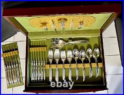 Vintage 1847 Rogers FLAIR Rogers Bros Silverplate for 12 80 Pieces In Case