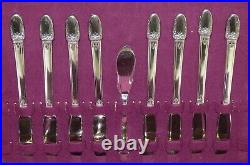 Vintage 1847 Rogers First Love 52 Piece Silver Plate Flatware Set for 8 with Case