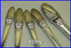 Vintage 1847 Rogers First Love 52 Piece Silver Plate Flatware Set for 8 with Case