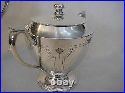 Vintage 1881 Rogers Canada Silverplated Teapot, Sugar Bowl, Creamer Set