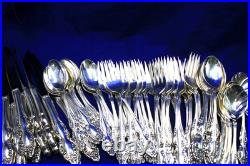 Vintage 1881 Rogers Oneida Baroque Rose Silverplate Flatware Set 78 pcs