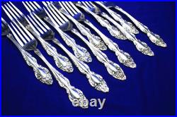 Vintage 1881 Rogers Oneida Baroque Rose Silverplate Flatware Set 78 pcs