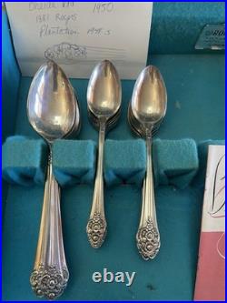 Vintage 1881 Rogers Oneida Flatware Plantation Silverware 50 Piece in Box 1948