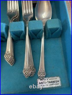Vintage 1881 Rogers Oneida Flatware Plantation Silverware 50 Piece in Box 1948