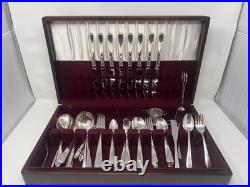 Vintage 1881 Rogers Oneida Melody Silverplate 72 Pc Flatware Set with Chest Vintage 1881 Rogers Oneida Melody Silverplate 72 Pc Flatware Set with Chest