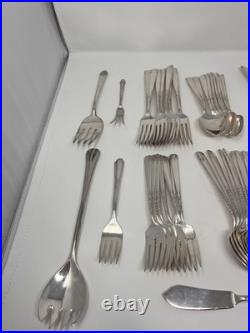 Vintage 1881 Rogers Oneida Melody Silverplate 72 Pc Flatware Set with Chest