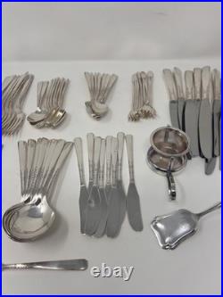 Vintage 1881 Rogers Oneida Melody Silverplate 72 Pc Flatware Set with Chest
