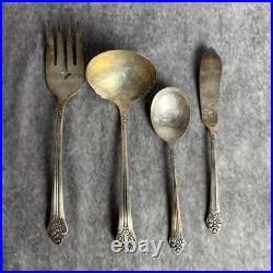 Vintage 1881 Rogers Oneida Plantation Silver plate Flatware 55 Pieces In Box