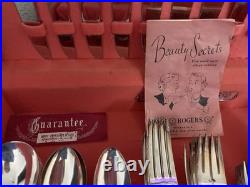 Vintage 1881 Rogers by ONEIDA SILVERPLATE Flatware Art l 61 Piece Set