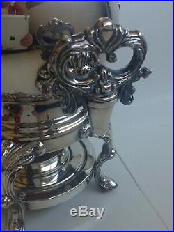 Vintage 1883 FB Rogers Silver Plated Samovar Coffee/ Tea Burner Warmer Dispenser