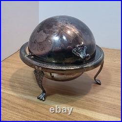 Vintage 1883 F. B. Rogers Silver Co #172 Silver Plate Roll Top Butter Dish