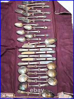 Vintage 1941 Precious Pattern Rogers Co Deluxe Silver Plate Flatware Set