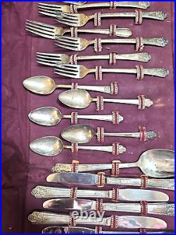 Vintage 1941 Precious Pattern Rogers Co Deluxe Silver Plate Flatware Set