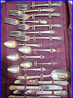 Vintage 1941 Precious Pattern Rogers Co Deluxe Silver Plate Flatware Set