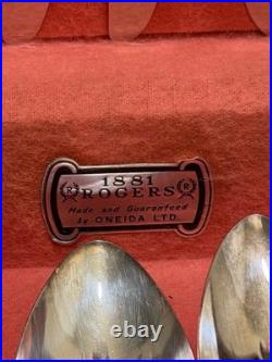 Vintage 1947 1881 Rogers Capri Silverplate Flatware Set 70 Piece Original Case