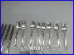 Vintage 1953 Wm Rogers Starlight Pattern Silver Plate Silverware 52 Pc