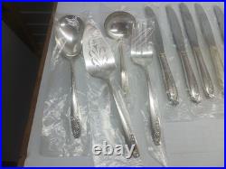 Vintage 1953 Wm Rogers Starlight Pattern Silver Plate Silverware 52 Pc