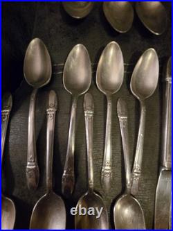 Vintage 39 Piece 1847 Rogers Bros IS FIRST LOVE Silverplated Flatware Set