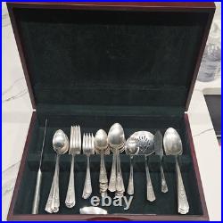 Vintage 49 Piece 1940's WM ROGERS Overlaid IS Floral Desire Silverplate Set