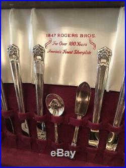 Vintage 50 Piece Set Silverware Flatware Chest Box 1847 Rogers Bros
