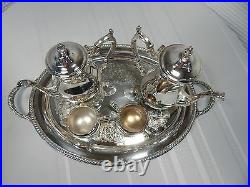 Vintage 5pc Wm Rogers Silverplate Tea Set Silver Plate Rogers