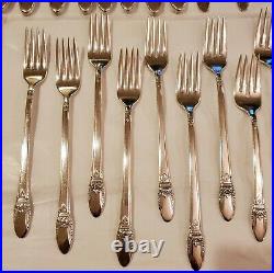 Vintage 60 pcs Silverware Set, Silverplated 1847 Rogers Bros FIRST LOVE, IS
