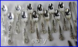 Vintage 61 Pc. F. B Rogers FRENCH ROSE Silverplate Flatware Set