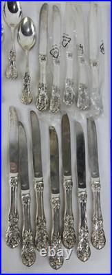 Vintage 61 Pc. F. B Rogers FRENCH ROSE Silverplate Flatware Set