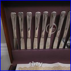 Vintage 76 Piece Set Rogers Bros Reinforced Plate IS Silverware Mid Century Mod