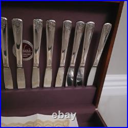 Vintage 76 Piece Set Rogers Bros Reinforced Plate IS Silverware Mid Century Mod