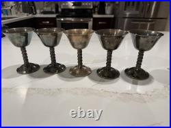 Vintage Antique Silver Plate Lot 13pc Angulo Spain Goblets F. B. Rogers Mugs
