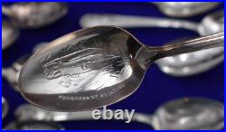 Vintage Commemorative Spoon Collection Wm Rogers Co Silver Plate 36 Presidents