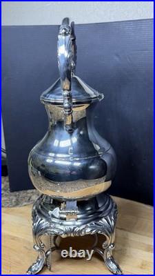Vintage FB Rogers 1883 Silver Plate Coffee Tea Kettle Warmer Stand No Burner