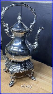 Vintage FB Rogers 1883 Silver Plate Coffee Tea Kettle Warmer Stand No Burner