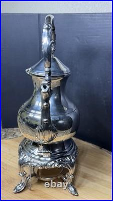 Vintage FB Rogers 1883 Silver Plate Coffee Tea Kettle Warmer Stand No Burner