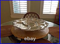 Vintage FB Rogers 7715 Ornate Silver on Copper Spinning Lazy Susan