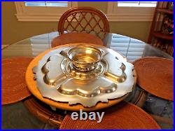 Vintage FB Rogers 7715 Ornate Silver on Copper Spinning Lazy Susan