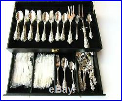Vintage FB Rogers Grand Antique Silver Plate Flatwear 108 Piece Set for 16 NEW