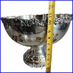 Vintage FB Rogers SILVER PLATE Pedestal Punch Bowl 12 Cups & Ladle Wedding Party