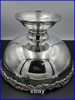 Vintage FB Rogers Silver Plated Victorian Style Punch Bowl Set with 8 Cups