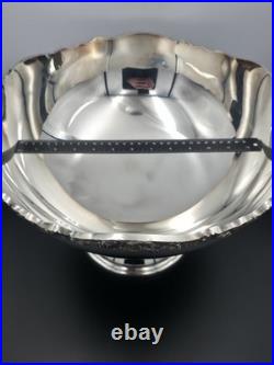 Vintage FB Rogers Silver Plated Victorian Style Punch Bowl Set with 8 Cups