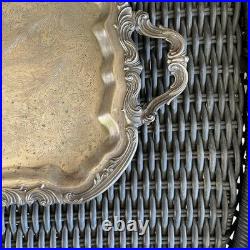 Vintage FB Rogers Silverplated Tea Tray, Lady Margaret Butlers Tray, 24 x 18