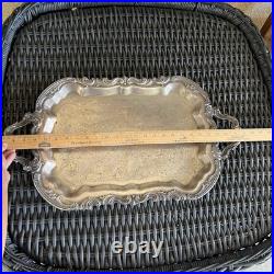 Vintage FB Rogers Silverplated Tea Tray, Lady Margaret Butlers Tray, 24 x 18