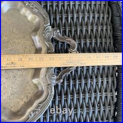 Vintage FB Rogers Silverplated Tea Tray, Lady Margaret Butlers Tray, 24 x 18