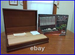 Vintage FB Rogers & Sons French Rose 64 Pc Flatware Set with Wooden Case NEW NOS