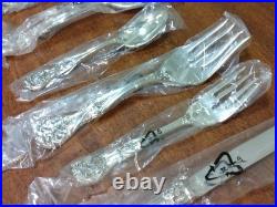 Vintage FB Rogers & Sons French Rose 64 Pc Flatware Set with Wooden Case NEW NOS