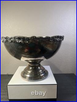 Vintage FB Rogers Victorian Style Silver Plate 15 Large Pedestal Punch Bowl