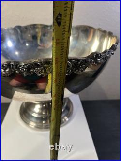 Vintage FB Rogers Victorian Style Silver Plate 15 Large Pedestal Punch Bowl