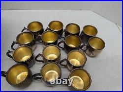 Vintage F. B. Rogers Silver Co. Punch Bowl Silverplate Set with14 Silverplate Cups